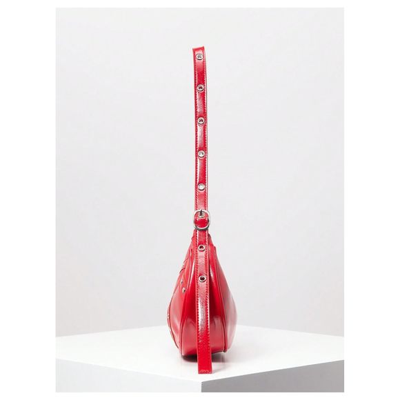 Punk Studded Pu Leather Shoulder Handbags Top Handle Underarm Bag Red :'D - Picture 4 of 6